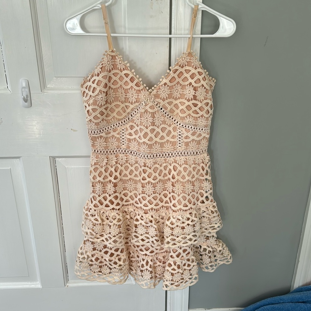 Lulus Mini Beige and Light Pink Dress